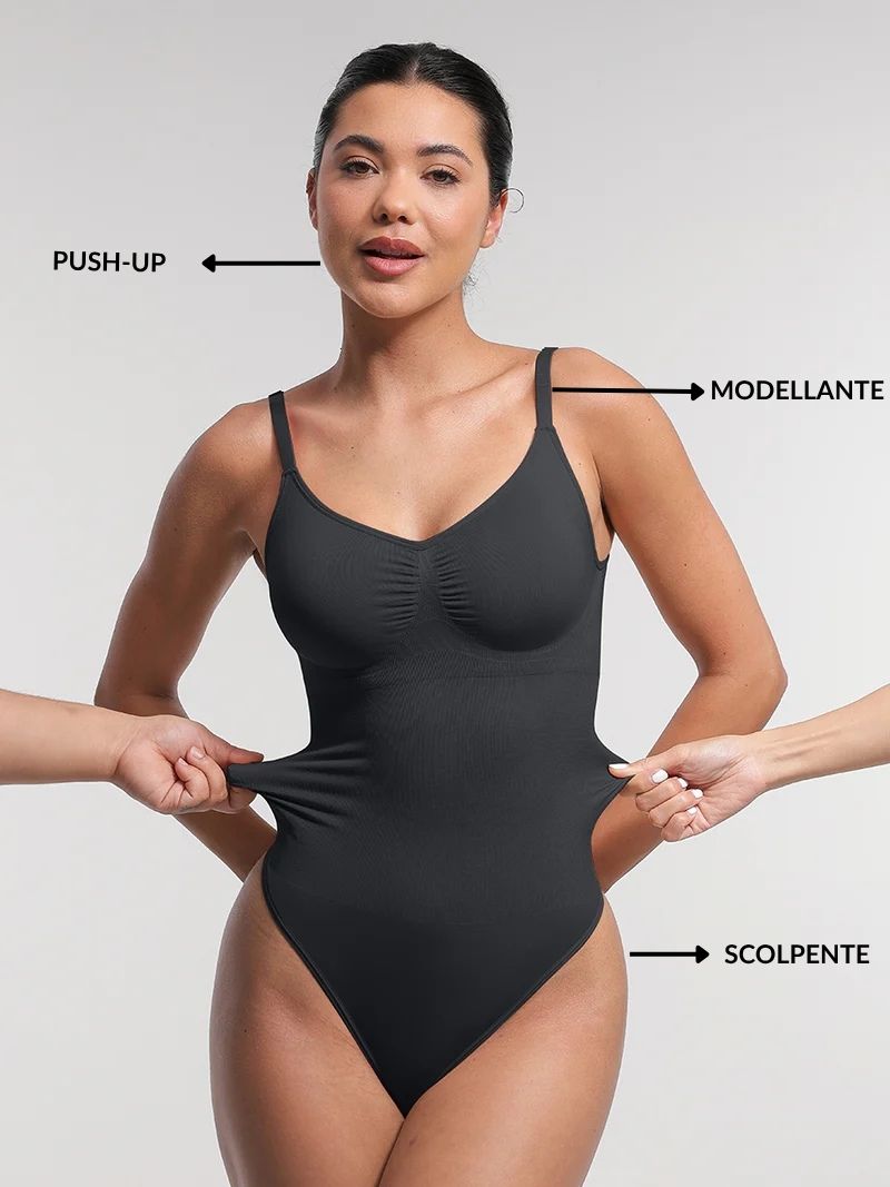 AMAREA: Body perizoma con reggiseno imbottito modellante